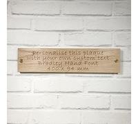 Cutncraft Designs Personalised Solid Oak Large Wooden Sign Plaque Your Own Text BRADLEY HAND Font Custom Made Wall Door Decor Idea 40 x 9.5 x 2cm (15.7"x3.7"x0.8")