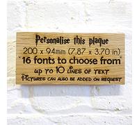 Cutncraft Designs Personalised Solid Oak Wall Mounted Large Wooden Sign Plaque Custom Made Wall Door Decor Idea with Screws 20 x 9.4 x 2cm (7.9"x3.7"x0.8")