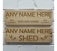 Cutncraft Designs Personalised Solid Red Large Wooden Sign Plaque Custom Made Wall Door Decor Idea 30 x 9.5 x 2cm (11.8"x3.7"x0.8")