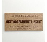 Cutncraft Designs Personalised wooden plaque/sign bespoke childs bedroom door/custom text - Bombardment Font (20x9.5 cm / 8x3.7 inch)