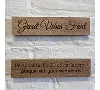 Cutncraft Designs Personalised wooden plaque/sign bespoke childs bedroom door/custom text -Great Vibes Font (20x5 cm / 8x2 inch)