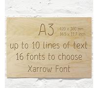Cutncraft Designs Personalised Wooden Sign Plaque Custom Made Wall Door Hanging Gift Idea A3 42x30cm (15.74"x11.81") in Xarrow Font