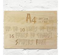 Cutncraft Designs Personalised Wooden Sign Plaque Custom Made Wall Door Hanging Gift Idea A4 30x21cm (11.7"x 8.32") in Spiders Font