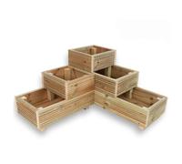 Cutncraft Designs Planter Potters Large 3 Tiered corner planters for the garden Level Steps Wooden Decking Patio Planter Trough