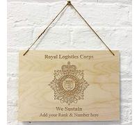 Cutncraft Designs Royal Logistics Corps Personalised Add Name Custom Wooden Wall Plaques 21x15cm (8.2"x5.9") With Twine