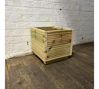 Cutncraft Designs Small Square Wooden Decking Patio Planter Trough Herb Box - 35x35cm