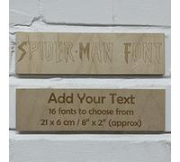 Cutncraft Designs Spider Man Font Signs Engraved Wooden Sign Plaque Wall Door Hanging Gift Idea 21x6cm (8x2inch)