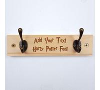Cutncraft Designs Wooden Coat Pegs Door Hook Hanger Personalised Name Custom Made Childrens bedroom Nursary- in Harry P Font