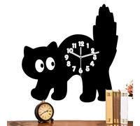 Cuto Cat Wall Clock - Acrylic Animal Clock for Kitchen, Study, Living Room, Nursery, Classroom | Quiet Clock for Decoration, Cat Wall Decor Diverten
