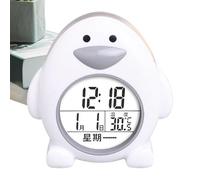 Cuto Digital Clock - Penguin Shape Desk Alarm with Temperature Display, Perpetual Calendar, Night Light Timer, Funny Clock Gadget for Students Bedrooms for Children Boys Girls