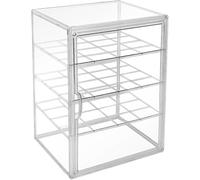 Cutora 2PACK Extra Large 4 Tiers 15.7"X11.8"X9.8" Clear Acrylic Organizer Box Display Case, Plastic Holder with Magnetic Door and 3 Division Boards for Figures, Books, Handbags, Purses, Boots