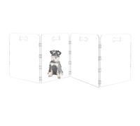 Cutora Acrylic Dog Playpen for House 4 Panels 60" W x 24" H Foldable Clear Dog Gate Indoor with Handles, Free-Standing Pet Fence for Doorways Dog Pen for Medium Dogs Puppy Cat Rabbit Accessories