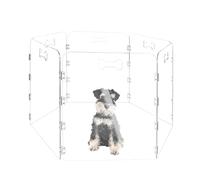 Cutora Acrylic Dog Playpen for House 6 Panels 60" W x 24" H Foldable Clear Dog Gate Indoor with Handles, Free-Standing Pet Fence for Doorways Dog Pen for Medium Dogs Puppy Cat Rabbit Accessories