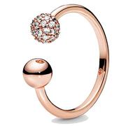 Cutout Heart Crown Wishbone Rose Princess Wishbone Two Hearts Open Ring with Crystal Sterling Silver Ring European Jewelry-5,5