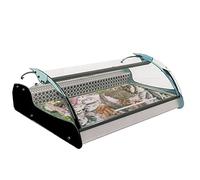 CUTPOIY Fresh-Keeping Restaurant Display Cabinets, Desktop Cooked Food Refrigerated Fresh-Keeping Display Cabinets, Fruit Self-Service Freezers with Front Rear Opening Doors