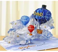 CUTPOPUP Air Balloon Birthday Cards for Men, Pop Up Fathers Day Cards, Dad Birthday Card, 3D Husband Birthday Card for Him, Brother in Law, Granddad (Balloon Dad) US8-SD289UK