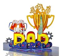 CUTPOPUP Best Dad CUP - Fathers Day Card, Birthday Cards for Men, Dad Birthday Cards, 3D Greeting Card Father Him Boy Son Brother Husband Male (CUP) US8-21UK1515