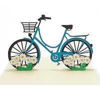 CUTPOPUP Bicycle Pop Up Card, Birthday Cards for Women, Mother's Day Card Pop Up, 3D Greeting Card for Wife Daughter Her Girl Sister UK