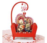CUTPOPUP Cute Cat Couple Pop Up Anniversary Cards, Wedding Anniversary Card, 3D Valentines Day, Romantic Love Gifts for Her Him Wife Husband Mum Dad Son Daughter (Cat Couple) US8-AN151UK