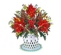 CUTPOPUP Detachable Poinsettia Card Birthday Cards for Women, Mothers Day Card Pop Up, Flowers 3D Gifts for Her, Wife Mum Daughter Sister Grandma Mothers Day Valentines Anniversary US8-FL167UK
