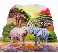 CUTPOPUP Elephant Couple Pop Up Anniversary Cards, 3D Wedding Anniversary Card for Him Her Wife Husband Mum Dad, Birthday Card, Happy Valentines Day Cards Romantic (Elephant Couple V2) US8-LO197UK