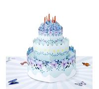 CUTPOPUP Floral Birthday Cake - 3D Pop Up Card (Floral Cake) for Women, Sister, Daughter - US8-BD147UK