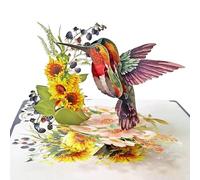 CUTPOPUP Hummingbird with Sunflower Birthday Cards for Women, Flowers Pop Up Gifts for Wife, Her, Mum, Sister, Daughter, Grandma, 3D Mothers Day Card, Valentines Day, Anniversary US8-AN144UK