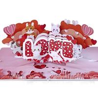 CUTPOPUP Love Text with Cats Pop Up Anniversary Cards, 3D Valentines Cards, Wedding Anniversary Card, Husband Valentines Day Card for Him Her Wife Husband Mum Dad Son Daughter LO172UK