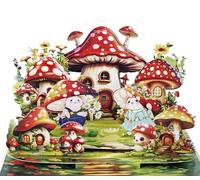 CUTPOPUP Mushroom Pop Up Anniversary Cards, Wedding Anniversary Card, 3D Valentines Day Romantic Love Gifts for Her Him Wife Husband Mum Dad Son Daughter (Mushroom) US8-LO187UK