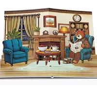CUTPOPUP Papa Bear Happy Fathers Day Cards, Dad Birthday Cards, 3D Gift Card for Husband, Him, Grandad, Step Dad, Son, Men (Papa Bear Reading) US8-SD237UK