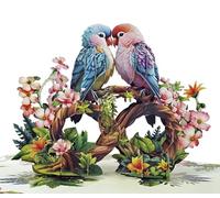 CUTPOPUP Parrot Couple Pop Up Anniversary Cards, Love You to Infinity Wedding Anniversary Card, 3D Valentines Day, Romantic Love Gifts for Her Him Wife Husband Mum Dad Son (Parrot) US8-LO175UK