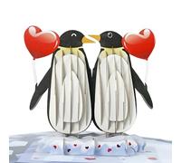 CUTPOPUP Penguin Couple Pop Up Anniversary Cards, Wedding Anniversary Card, 3D Valentines Day Romantic Love Gifts for Her Him Wife Husband Mum Dad Son Daughter (Penguin Couple) US8-AN150UK