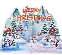 CUTPOPUP Penguin Land Merry Christmas Cards 2025, Pop Up Christmas Cards w Envelope, 3D Xmas Card, Holiday Greeting Card Gifts for Her Him Wife Husband Family Son Mum Dad (Penguin Land) US8-CN311UK