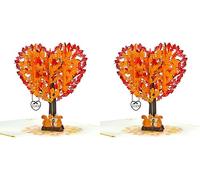 CUTPOPUP Squirrel Couple Heart Tree Pop Up Anniversary Card, Wedding Anniversary Card Pop Up, 3D Valentines Day Cards, Birthday Card For Wife, Mothers Day LO103UK (Pack of 2)