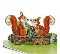 CUTPOPUP Squirrel Couple Pop Up Anniversary Cards, 3D Valentines Cards, Wedding Anniversary Card for Him Her Wife Husband Mum Dad Grandma, Birthday Card, Mothers Day (Squirrel2) US8-SD189UK