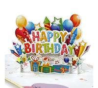 CUTPOPUP Text Happy Birthday - 3D Birthday Cards, Happy Birthday Card, Pop Up Birthday Card (Text HPBD) US8-BD139UK