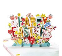CUTPOPUP Text Happy Easter - 3D Easter Cards, Eatser Gretting Card, Bunny Easter Pop Up Cards (Text) US8-16 UK