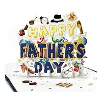 CUTPOPUP Text Happy Father's Day - Fathers Day Card, Birthday Cards for Men, Dad Birthday Cards, 3D Greeting Card Husband, Him, Brother (Text HPFD) US8-31UK1515