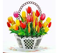 CUTPOPUP Tulip Birthday Cards for Women, Mothers Day Card Pop Up, 3D Flowers Gifts for Her Mum, Grandma Wife Daughter Her Girl Sister UK