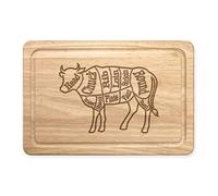 Cuts of Beef Meat Steak Cow Butchers Guide Rectangular Wooden Chopping Board Meat Serving Board