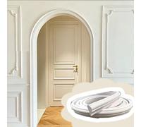 Cuttable 3D Arch Shaped Molding Trim, Flexible Softness Modern Door Frame Kit 3.3ft - 32.8ft, Customizable White PVC Precurved Arch Kits(W3cm(1 1/8"),5m(16.4ft))