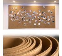 Cuttable 8mm Natural Cork Roll, Self-Adhesive Backing Options, Durable Crushed Cork Sheet for DIY Wall Panels, Bulletin Boards, Shelf Liners & Noise Reduction, Office Decor(10mm,122x164cm(48x64.5in))