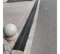 Cuttable Black Polymer Outdoor Drain Cover - 19.7" Yard Grate Strainer for Rain Gutter 50x40x4cm Debris & Leaf Blocker Durable Landscape Drainage ution