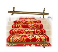 Cuttable Brass Stair Rug Rods Kit - NonSlip WearResistant Tubing with Holder Brackets for Thick Carpets Ideal for Indoor Stairways (1pc 30 inches)