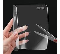 Cuttable Cabinet Door Bumpers, Premium Clear Soft Bumper Pads, Strong Self-Adhesive Furniture Pads Suitable for Many Furniture and Appliances Sound Dampening Buffer Pads (5.9"x 6.3"x 0.08", 2 PCS)