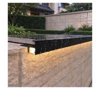Cuttable Drip Edge w/Built-in LED Light Trough, Render Drip Bead | Aluminum Alloy Rainwater Guide Strip, Villa/ Terrace/ Balcony/ Windowsill Eaves Paving(Black,2.7m (8.8ft) L)
