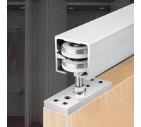 Cuttable Foldable Door Track Sliding Set, Sturdy Ceiling Floor Guide Hardware Kit with Hinges, Bypass Accordion Folding Door Rail Replacement Tool Set(19.5ft/594.4cm)