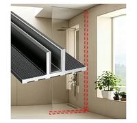 Cuttable Glass Railing T Channel Track, Kitchen Restroom Aluminum Panel Bottom Rail Frame with Anti-Slip Pad, Recessed Deep Groove Profile for 3/8" (10mm) Thick(Black,L125cm/49in)