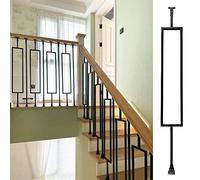 Cuttable Iron Stair Spindles 95cm Adjustable Angle Deck Railing Set with Shoes Connectors Indoor 10 Pack