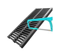 Cuttable Outdoor Drain Covers - 19.7"x19.7" Polymer Plastic Grate for Yards Driveways & Walkways Garage Storm Drain & Trench Sewer Protection